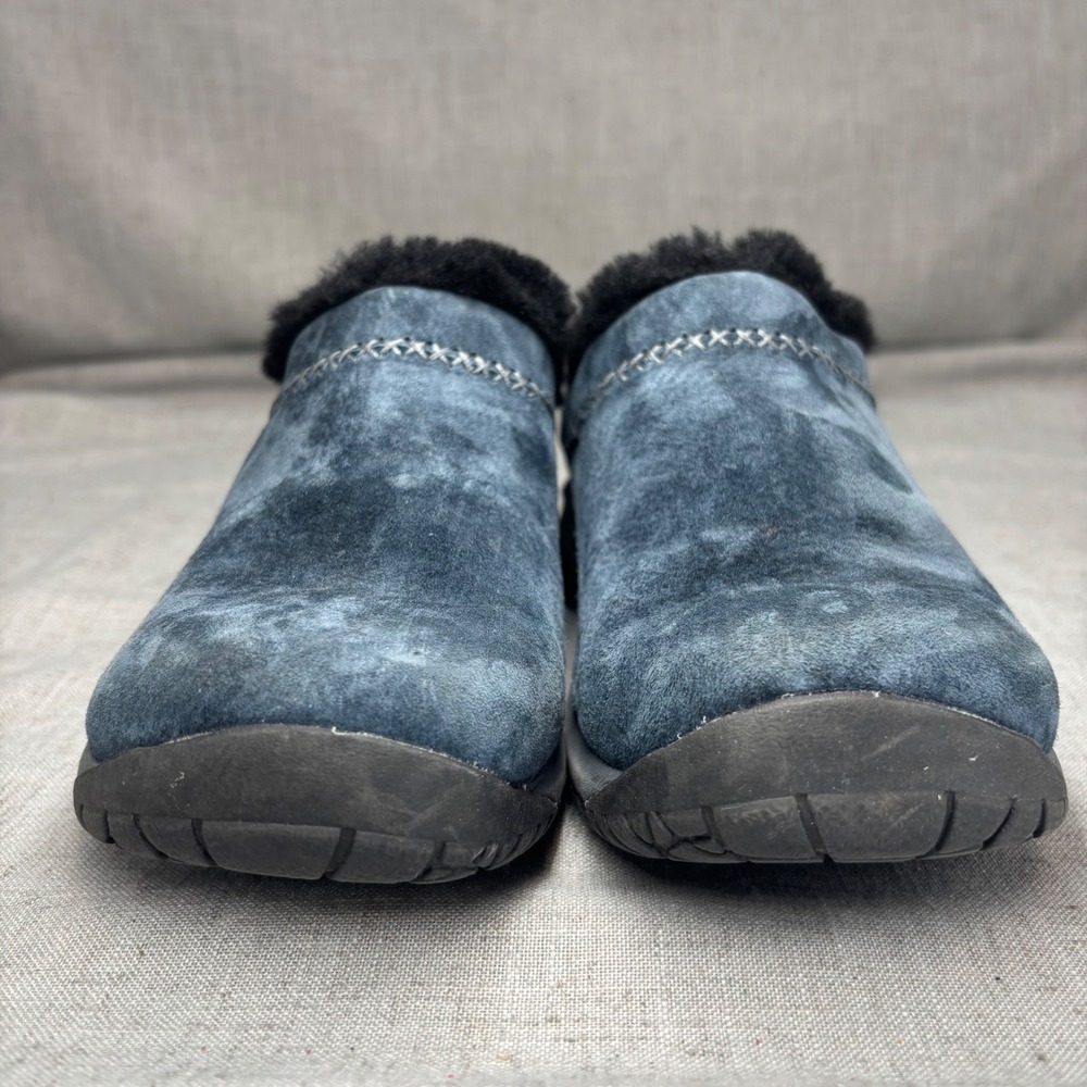 Merrell Encore Ice 4 Navy Blue Suede Faux Fur Lined Mules Clogs Women's Size 8.5 - Picture 4 of 11